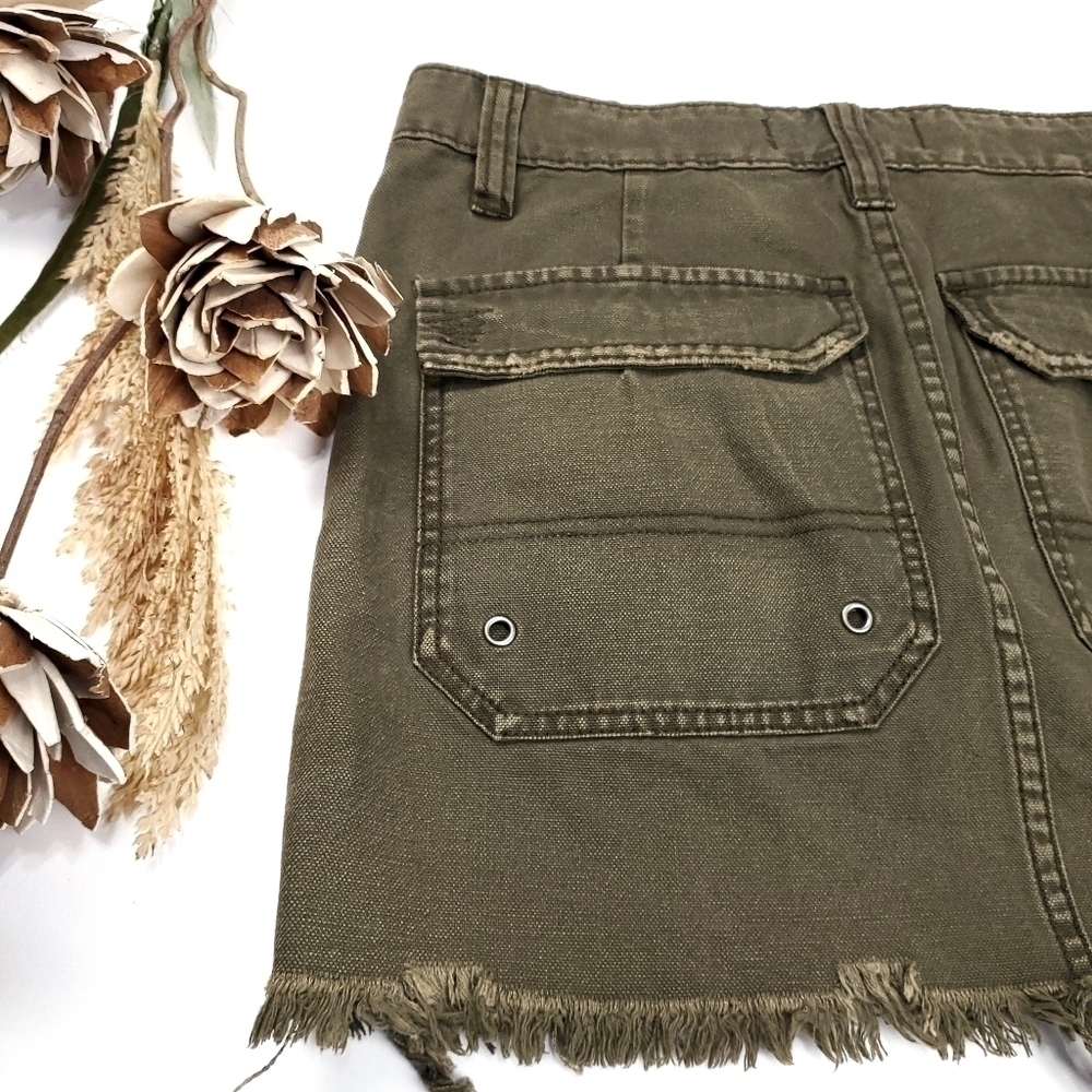 Free People Green Denim Jean Skirt Size 27 - Picture 5 of 8